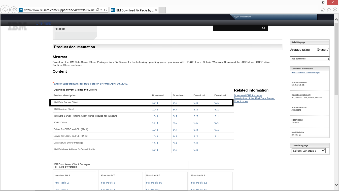 db2 odbc driver windows 8.1